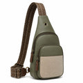 Borsa a tracolla 18 x 8 x 30 cm in similpelle verde con tasca frontale stile casual