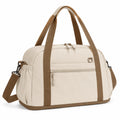 Borsa da viaggio 45 x 22 x 30 cm in tessuto beige e marrone con tracolla