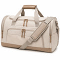 Borsone da viaggio 50 x 25 x 30 cm in materiale sintetico beige con tracolla regolabile