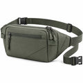 Marsupio 30 x 15 x 8 cm in tessuto sintetico verde oliva con cintura regolabile e tasche multiple