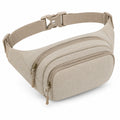 Marsupio 30 x 15 x 12 cm in tessuto beige con tre tasche stile casual