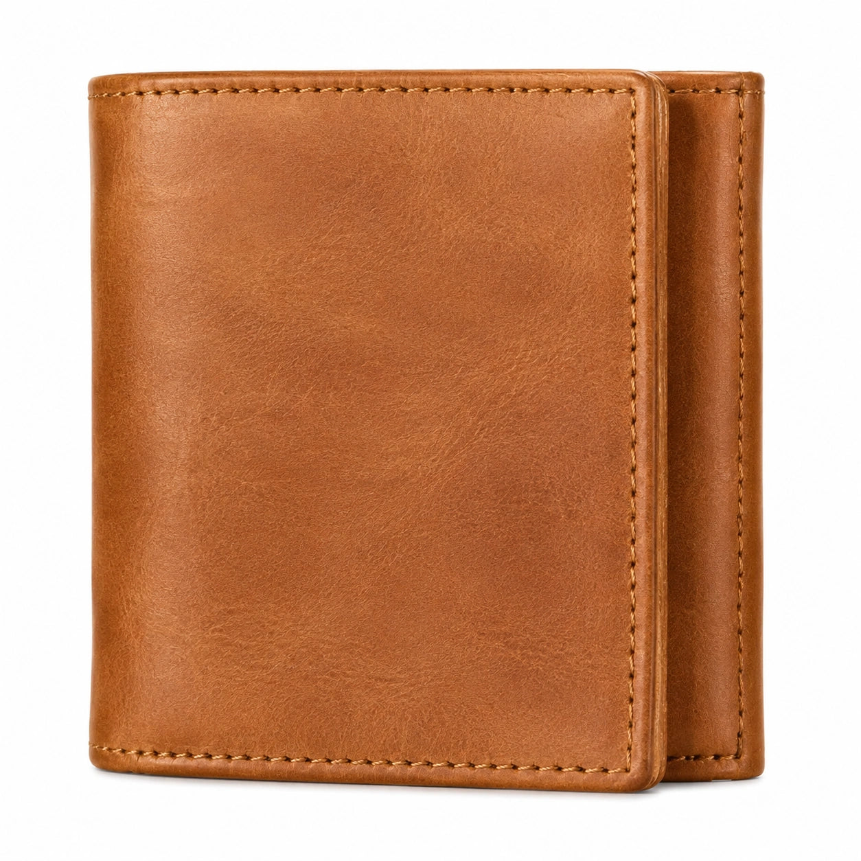 Portafoglio in pelle marrone 11 x 8.5 cm - pieghevole compatto