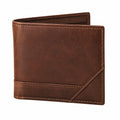 Portafoglio 11.5 x 9.5 x 1.5 cm in pelle marrone - bifold con tasca esterna