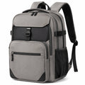 Zaino 45 x 30 x 18 cm in tessuto sintetico grigio e nero con tasche multiple