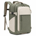 Zaino 45 x 30 x 18 cm in tessuto sintetico verde/beige da viaggio con scomparti